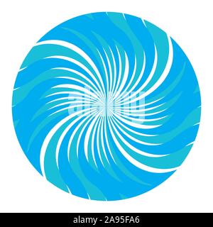 Winter snow round sunburst vector blue background Stock Vector