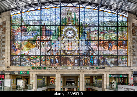 The Abando Indalecio Prieto railway station also known simply as Bilbao-Abando and previously known as Estación del Norte,Basque Country, Bilbao,Spain Stock Photo