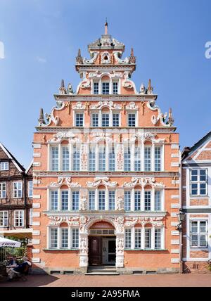 Burgermeister-Hintze-Haus, historic merchant and warehouse building, Weser Renaissance, Hanseatic harbour, old town, Stade, Lower Saxony, Germany Stock Photo