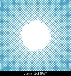 Winter snow round sunburst halftone blue pattern Stock Vector