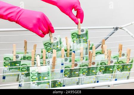 Euro notes, money, symbol photo money laundering, Germany Stock Photo