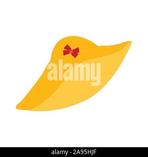 An elegant brown womens hat with a red flower Stock Vector