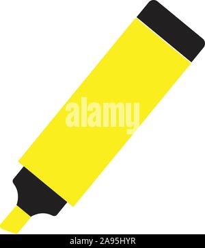 highlighter glyph icon on white background. flat style. highlighter pen symbol. highlighter marker pen sign. Stock Vector