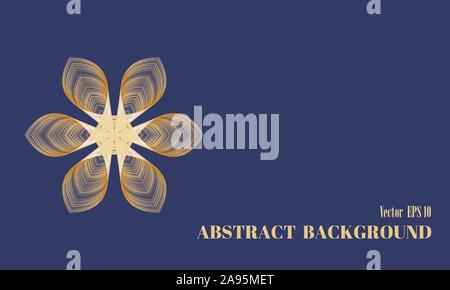 Abstract background with stylized flower. Multicolored pattern. Illustration in blue and golden shades. Vector EPS10 Stock Vector
