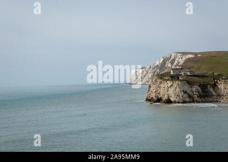 White cliffs near Freeport, Isle of Wight Stock Photo