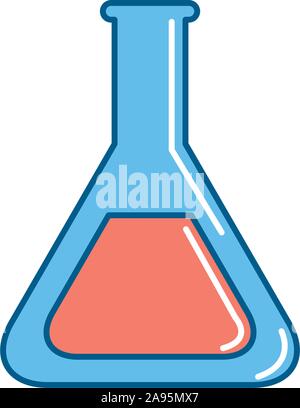 Flask icon design, Substance science laboratory chemistry research technology and biology theme Vector illustration Stock Vector