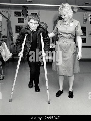 Children's ward, Queen's Medical Centre, Nottingham UK March 1989 Stock Photo