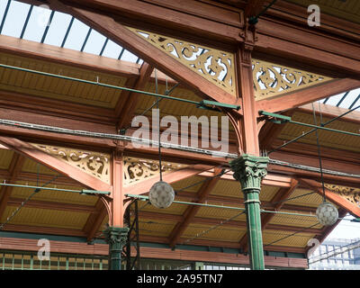 Praha Masarykovo nádraží from 1845, railway station serving the suburbs of Prague, Czech Republic, Stock Photo