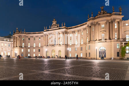 Night view of Law Faculty of Humboldt University in Berlin, Germany Stock Photo