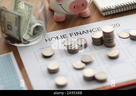 Home finance planner calendar Stock Photo