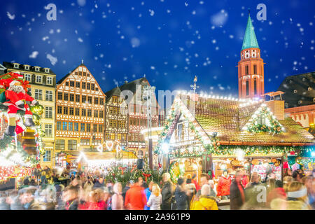 Christmas Market in Frankfurt am Main, Hessen Germany Stock Photo