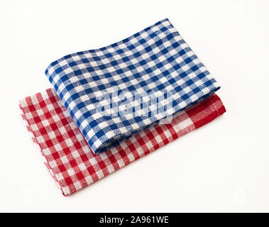 Kitchen towels against white background Stock Photo