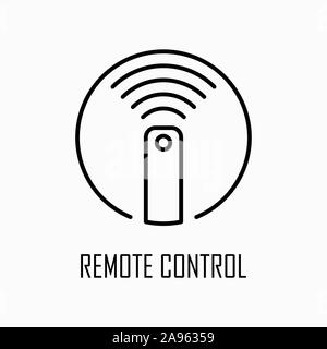 Remote control icon simple outline flat illustration. Stock Vector