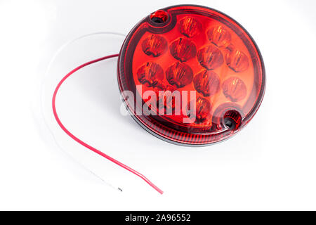 Rear fog lamp with LED for car on isolated white background for shop. Car electric part. Stock Photo