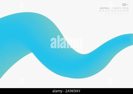 Abstract gradient blue green wavy design decoration background. Use for poster, template, artwork, ad, cover design, headline. illustration vector Stock Vector