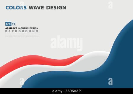 Abstract blue and red contrast wavy business design template background. Use for headline, ad, poster, artwork, template design. illustration vector Stock Vector