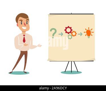 Professor teaching business theories Stock Vector