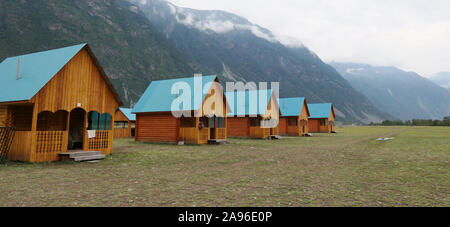 Wooden Camping Cabins Near Mountains Stock Photo 333289360 Alamy