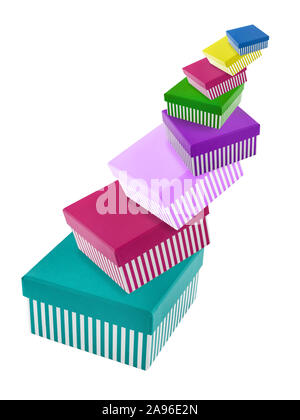 Gift boxes isolated against white background Stock Photo