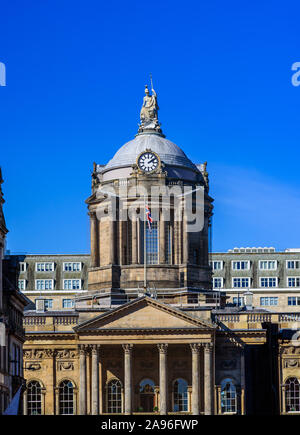 Liverpool, United Kingdom - September 27,2019: Exterior of Liverpool town hall showing the detail of the dome located in the city centre on September Stock Photo