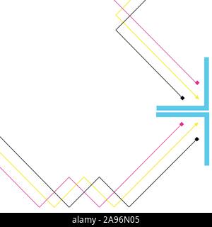 Vector Abstract Background of lines with CMYK color -Vector Illustration Stock Vector