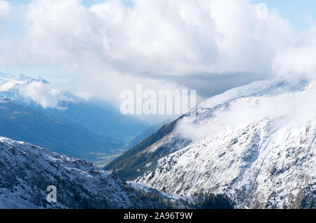 Alpine mountain landscape along the iconic Furkapss road in the swiss alps, Switzerland, Western Europe Stock Photo