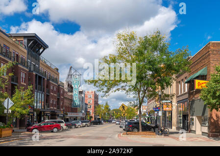 N Broadway Avenue in historic downtown Fargo, North Dakota, USA Stock Photo