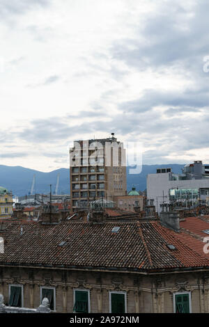 Rijeka view over the rooftops, Croatia Stock Photo