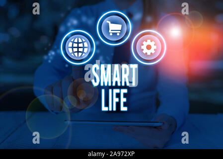 Word writing text Smart Life. Business photo showcasing approach conceptualized from a frame of prevention and lifestyles Stock Photo
