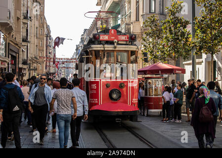 Istiklal, Turkey - October-13,2019: Istiklal Street and shopping. Stock Photo