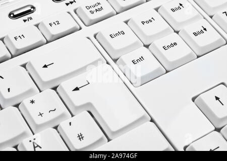 White German Keyboard close up Stock Photo