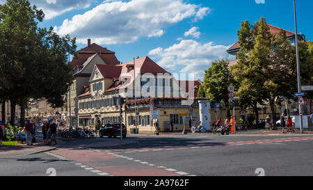 Bamberg 2019. Typical construction of the first city wall. We are on a hot and cloudy summer afternoon. August 2019 in Bamberg. Stock Photo