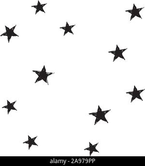 Seamless pattern with stars on white background. Stock Vector
