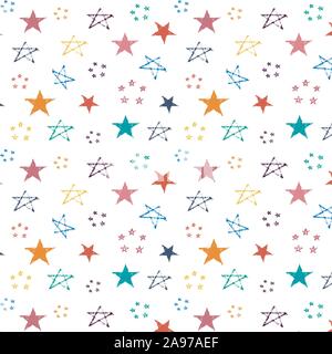 Seamless pattern stars on white background. Stock Vector