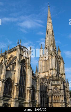 A view of St. Mary Redcliffe church in the city of Bristol in England.