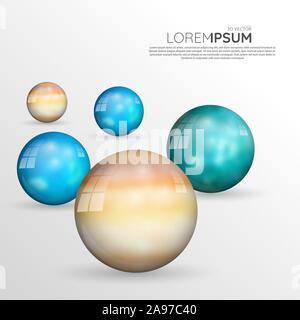 Abstract background design template. 3D sphere ball. vector design illustrator eps 10 Stock Vector