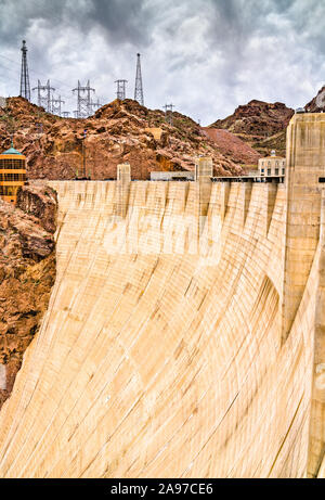 Hoover Dam on the Colorado River, the USA Stock Photo