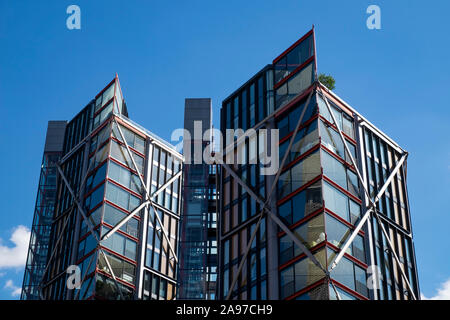 Low angle view of Neo Bankside Apartments in Southwark, London, England Stock Photo