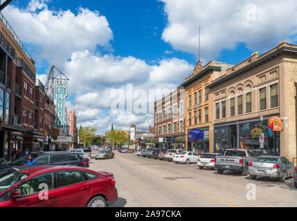 N Broadway Avenue in historic downtown Fargo, North Dakota, USA Stock Photo