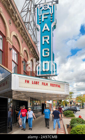 The art deco Fargo Theatre on N Broadway Avenue in historic downtown Fargo, North Dakota, USA Stock Photo