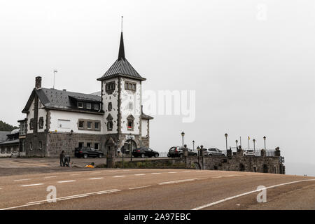 Pajares, Spain. The Puerto de Pajares, a mountain pass at 1378 m that connects Asturias with Leon Stock Photo