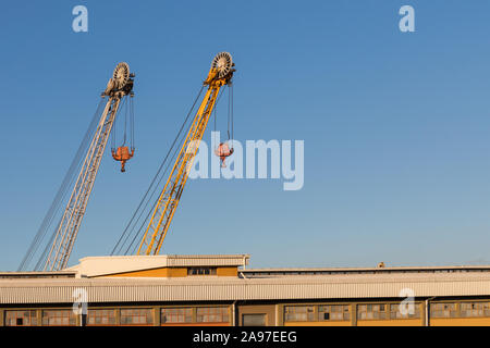 Dockyard cargo cranes detail - Port of Koper, Slovenia Stock Photo