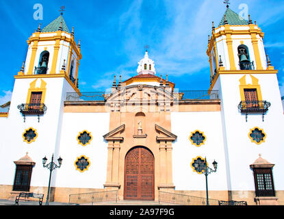 Church of Our Lady del Socorro Located in the Spanish village of Ronda Stock Photo