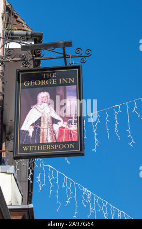 Littlehampton, West Sussex, UK, November 14, 2019, JD Wetherspoon George Inn sign. Stock Photo