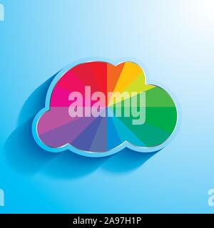 Simply flat cloud vector illustration. Cloud symbol for your design, web site, brand logo, app, UI, background. Trendy flat style with amazing color. Stock Vector