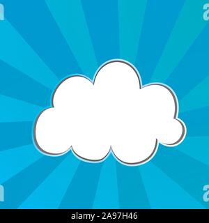 Simply flat cloud vector illustration. Cloud symbol for your design, web site, brand logo, app, UI, background. Trendy flat style with amazing color. Stock Vector