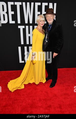 Helen Mirren and Sir Ian McKellen attend 'The Good Liar' New York Premiere on November 06, 2019 in New York City. Stock Photo