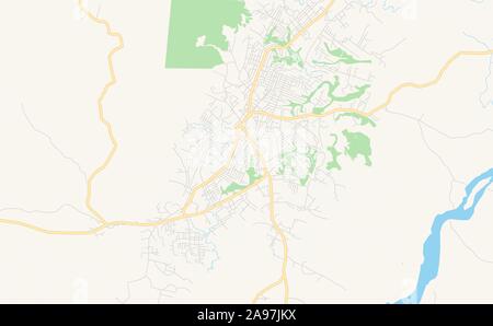 Printable street map of Kenema, Sierra Leone. Map template for business use. Stock Vector