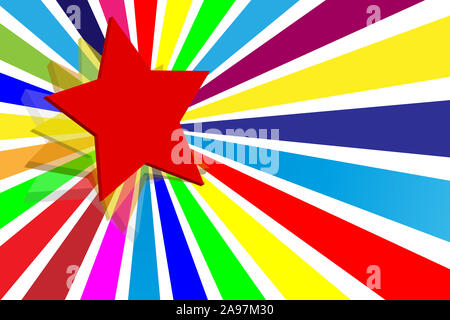 Ray background with star on white background Stock Photo