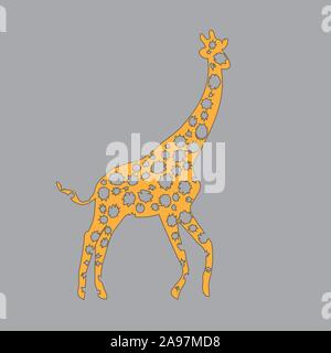 Animal vector illustration. Wild african giraffe. beauty nature in vector design. Good for brand logo, wallpers, background. Simply and trendy flat gr Stock Vector
